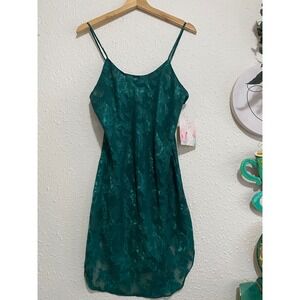 Inner Most Green Floral Jacquard Chemise Nightgown Vintage Sears NWT Medium doll